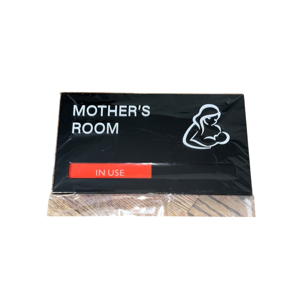 Mothers Room Sign Sliding In Use Available Privacy Indicator Black Acrylic 9x5